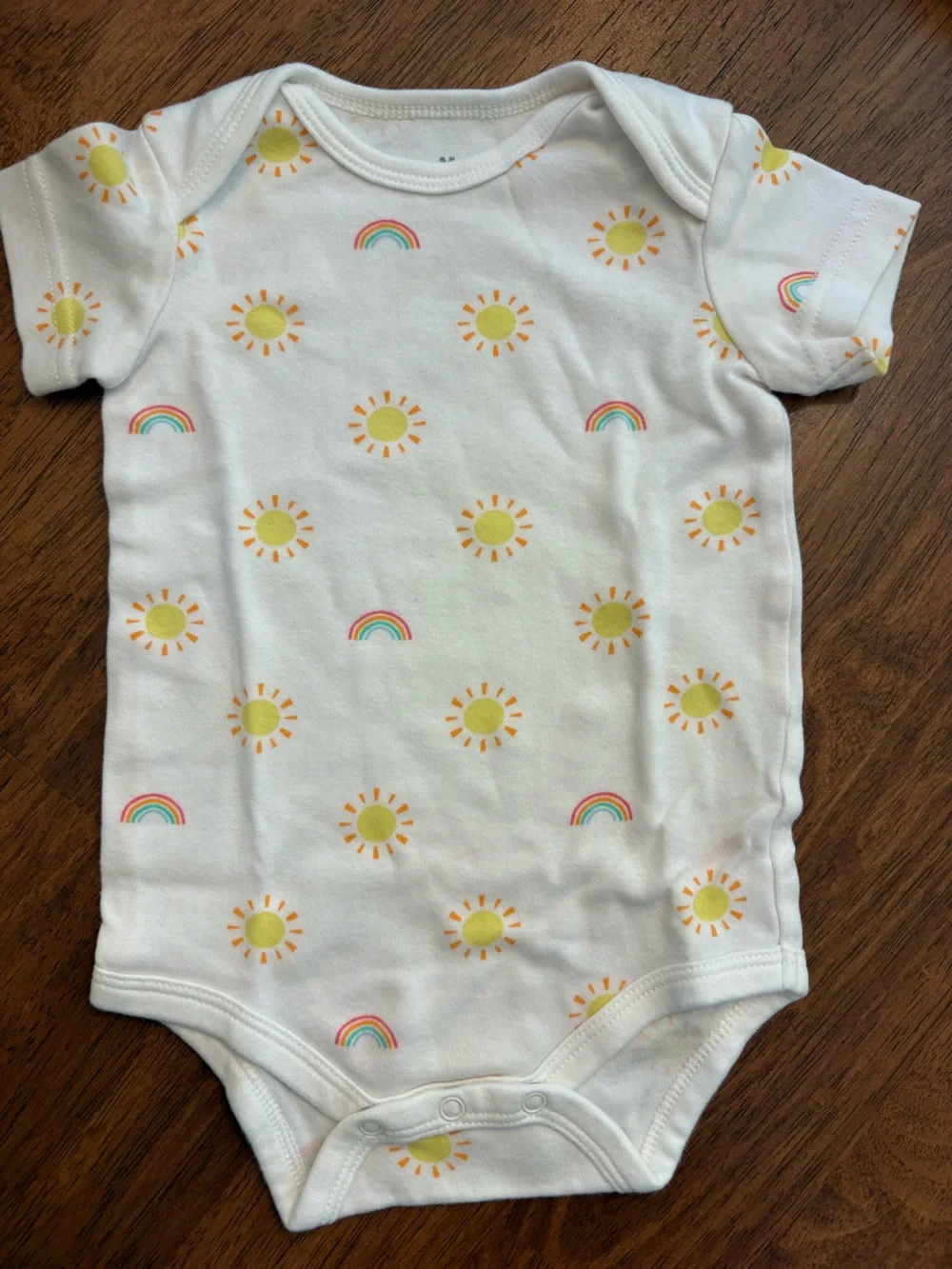 Primary 3-6M Hello Sunshine White Short-Sleeve Onesie